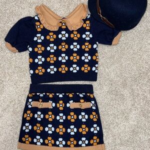 Janie & Jack The Marketplace Skirt & Sweatertop & Riding Hat 18-24mo